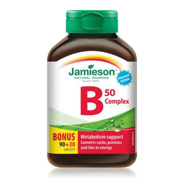 Jamieson Vitamin B Complex, 50 mg, 90+30 Caplets