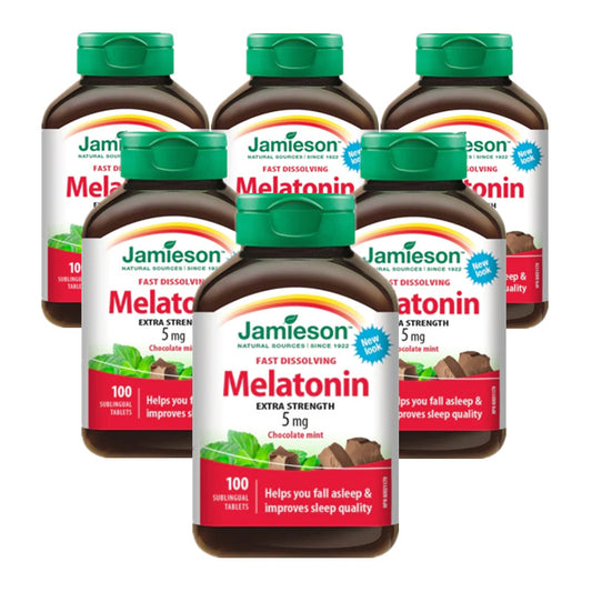 【優惠組合】6瓶 x Jamieson 褪黑素 5毫克（速溶），100片