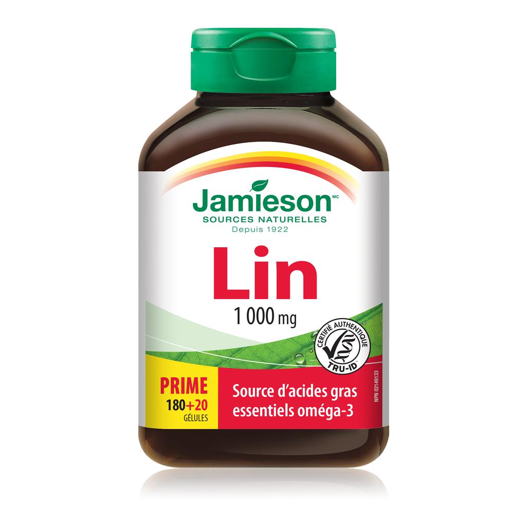 健美生 Jamieson Lin, 1,000mg, 180 + 20 BONUS softgels french
