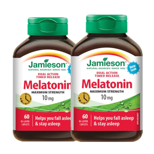 Jamieson Time Release Melatonin 10 mg 60 tablets Bundle