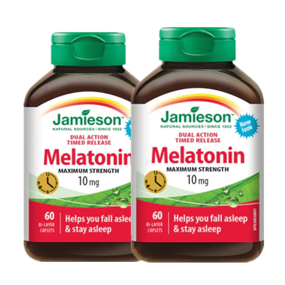 2 x Jamieson Time Release Melatonin 10 mg 60 tablets Bundle