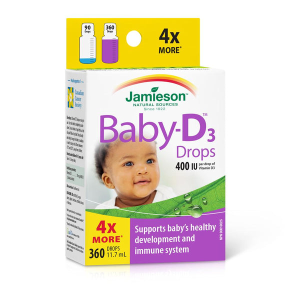 Jamieson 婴儿维生素D滴剂, 400IU , 360 滴