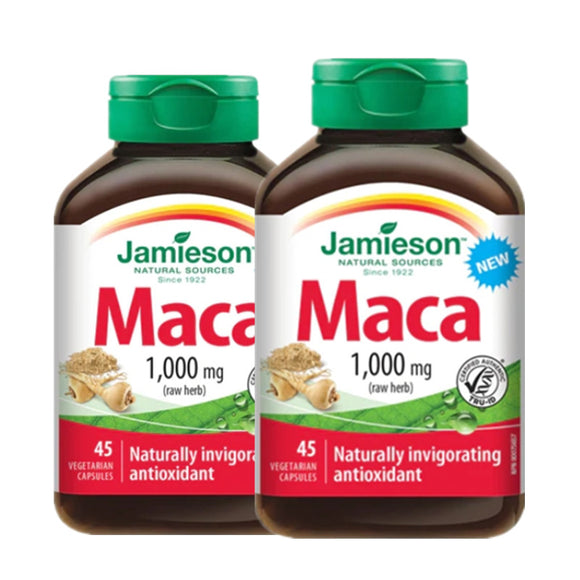 2 x Jamieson Maca 1000 mg 45 veg capsules Bundle