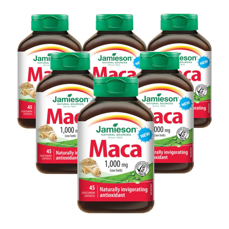 6 x Jamieson Maca 1000 mg 45 veg capsules Bundle
