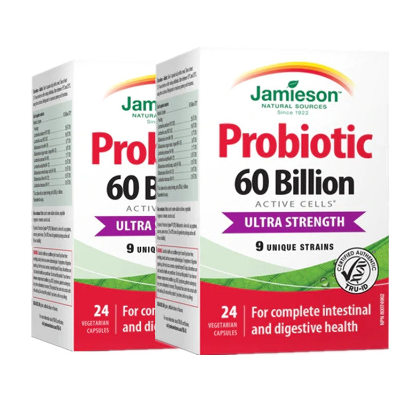 2 x Jamieson Probiotic 60 Billion Ultra Strength, 24 caps Bundle