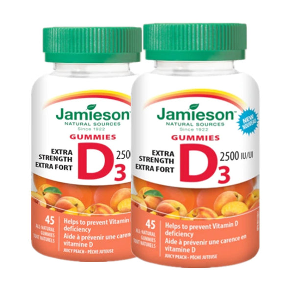 【优惠组合】2x Jamieson 强效维生素 D3, 2,500 IU，45 粒软糖