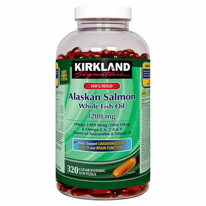 Kirkland Signature 100% 野生阿拉斯加三文鱼油， 1200毫克，320粒