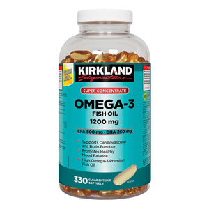 柯克兰超级浓缩Omega-3鱼油1200mg，330粒软胶囊
