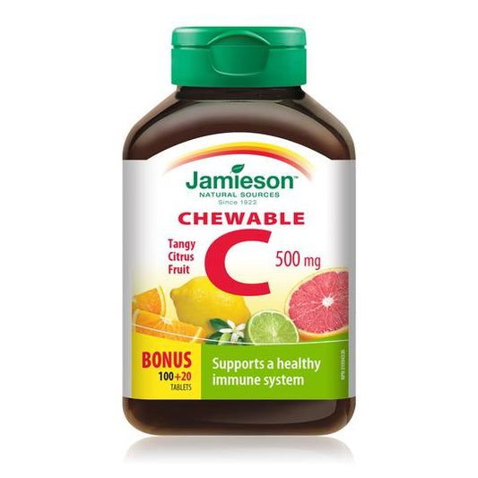 Jamieson Vitamin C, 500 mg, Citrus 100 tablets + 20 FREE BONUS