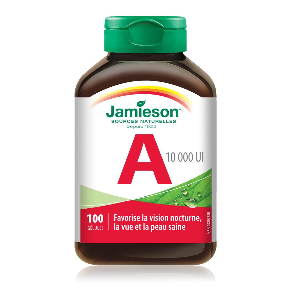 健美生 Jamieson Vitamin A 10,000IU, 100 Softgels Canada French bottle