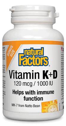 Natural Factors 维生素 K+D 120 mcg / 1000 iu ，60粒软胶囊