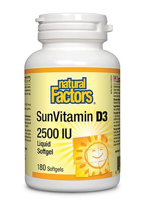 Natural Factors SunVitamin D3 2500 IU, 180 softgels