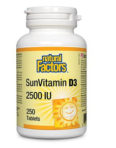 Natural Factors 阳光维生素D3  (Vitamin D), 2500IU, 250片