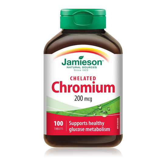 Jamieson Chelated Chromium 200 mcg 100 tablets 健美生