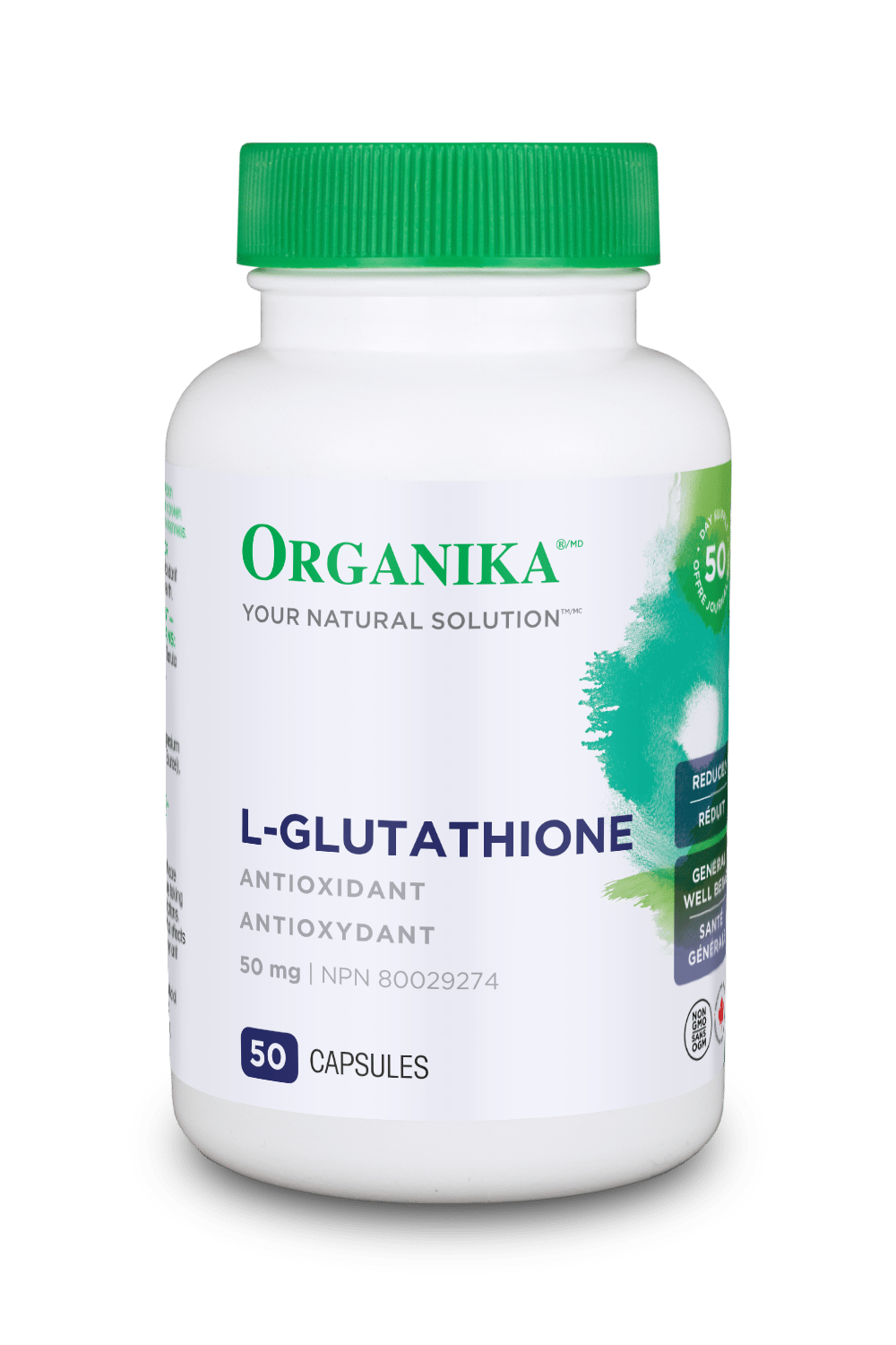 优格康 Organika L-Glutathione, 50 mg, 50 capsules 