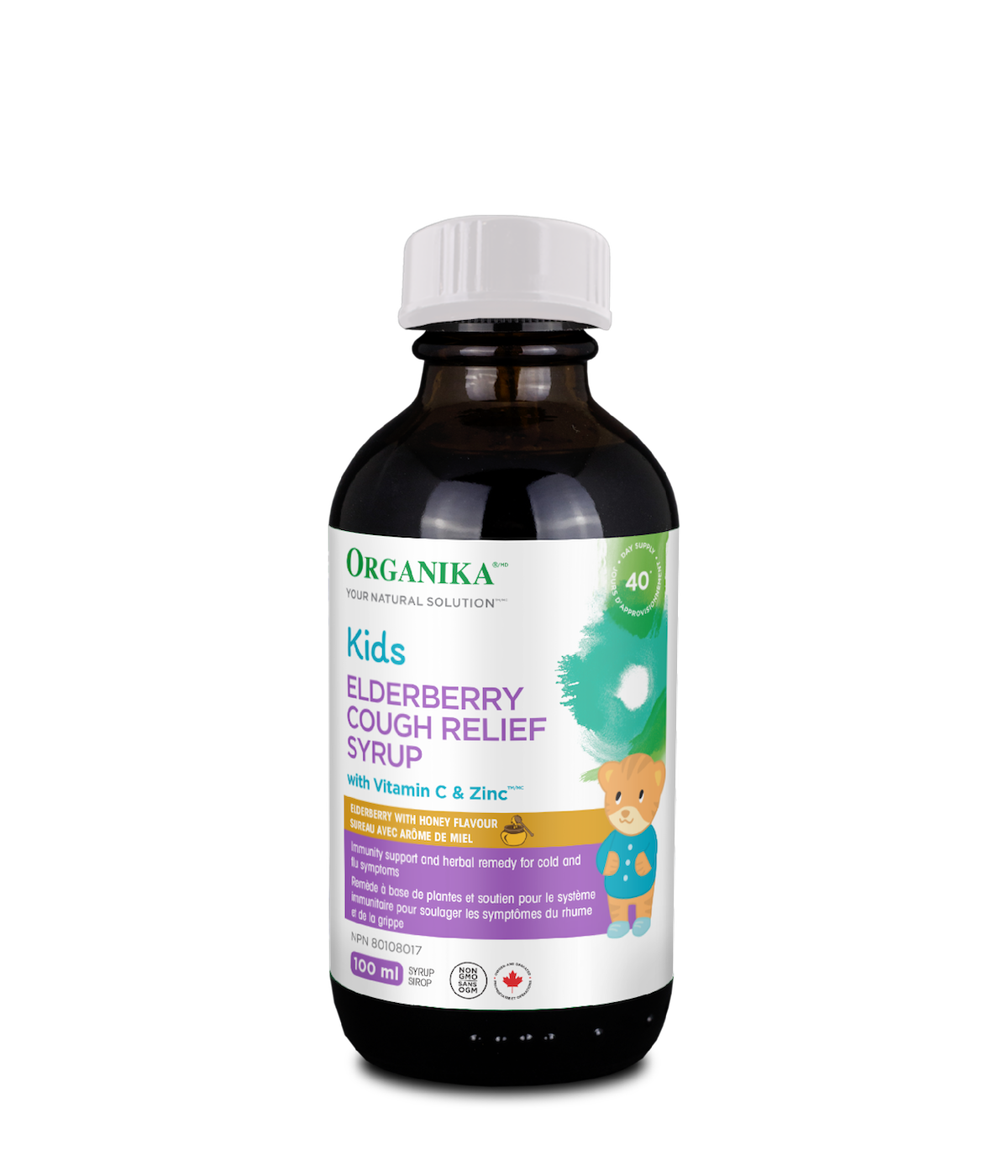 优格康 Organika  Kids Elderberry Cough Relief Syrup, 100ml Canada