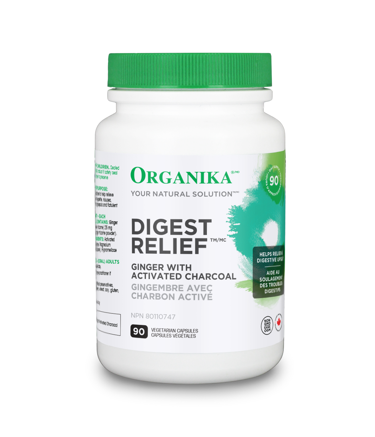 优格康 Organika Digest Relief, 90 Vegetarian Capsules Canadian label