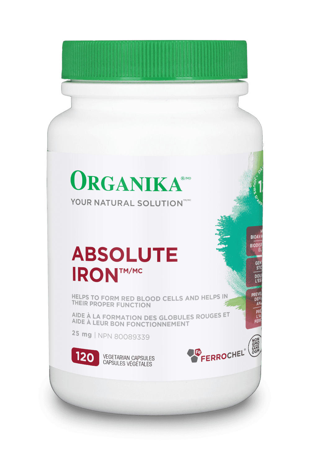 优格康 Organika Absolute Iron, 120 Vegetarian caps Canada