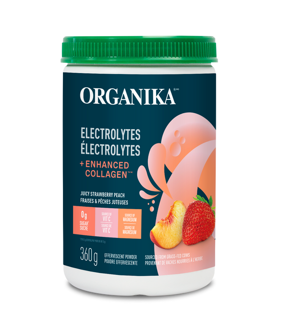 Organika 電解質+強效膠原蛋白 -多汁草莓/桃口味，360 克