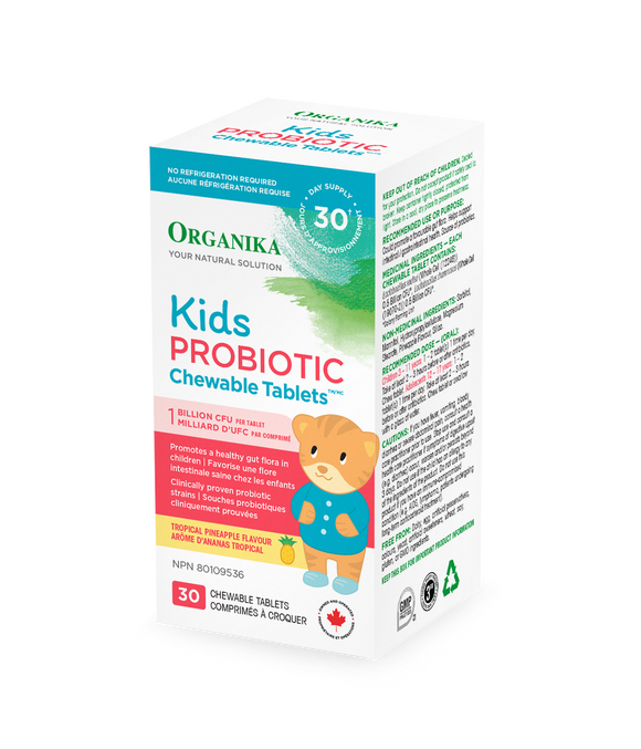 Organika Kids Probiotic Chewable, 30 tabs