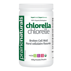 Prairie Naturals Organic Fair-Trade Broken Cell Wall Chlorella Powder, 400g