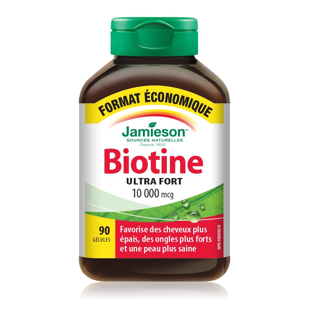 Jamieson Biotin 10,000 mcg 90 softgels Value Size 健美生 french