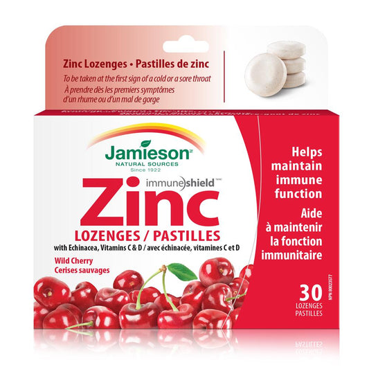 Jamieson Zinc Lozenges 30 pcs Wild Cherry 健美生