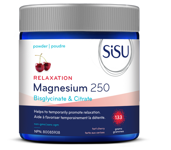 SISU 镁250减压放松补充剂，樱桃口味，133g