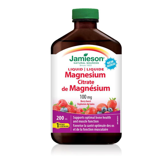 Jamieson 液体柠檬酸镁补充剂，浆果口味，200ml