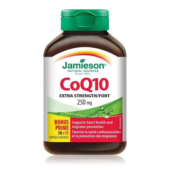 Jamieson CoQ10 250 mg Extra Strength 30 + 15 softgels