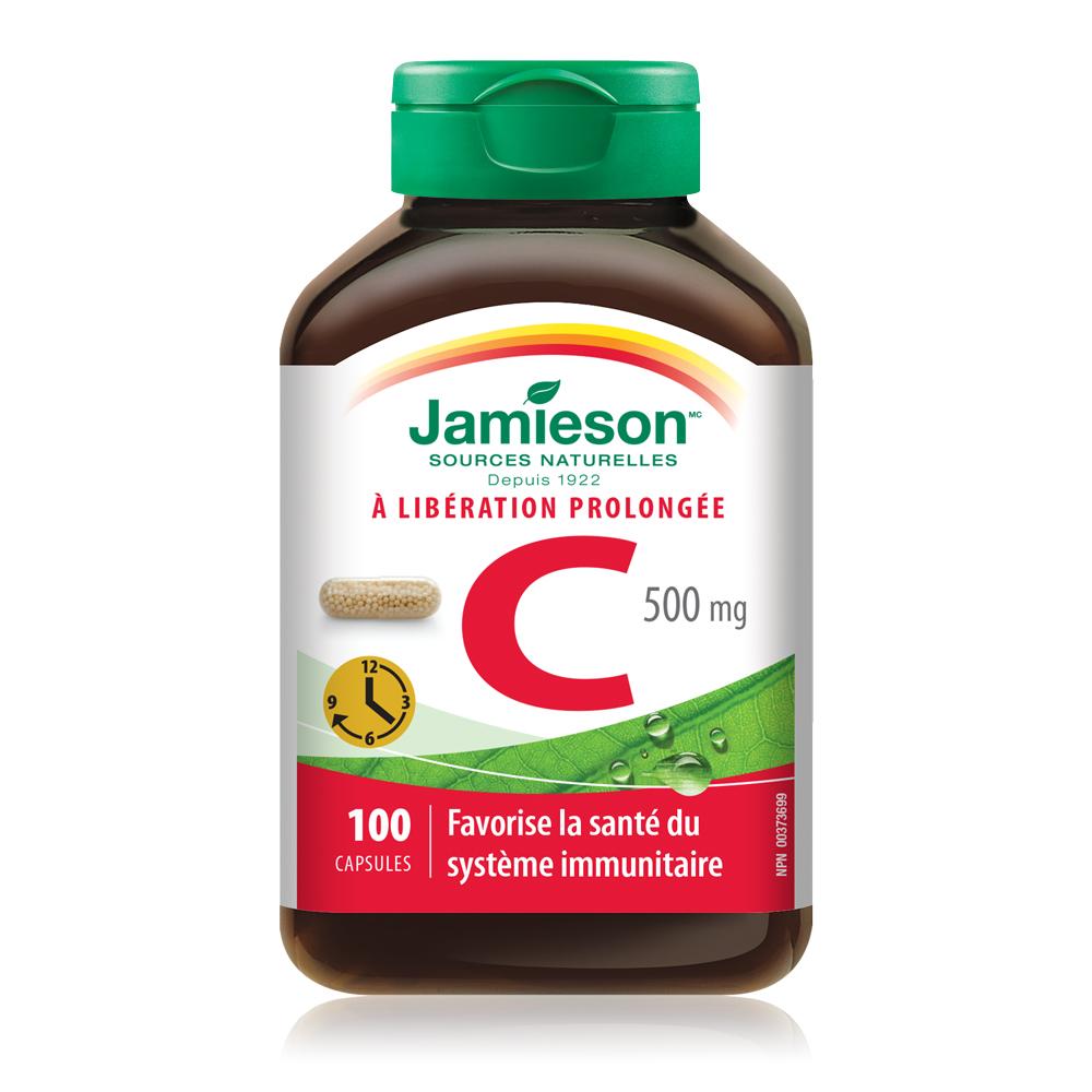健美生 Jamieson Vitamin C,  500 mg, Time Release 100 capsules Canada