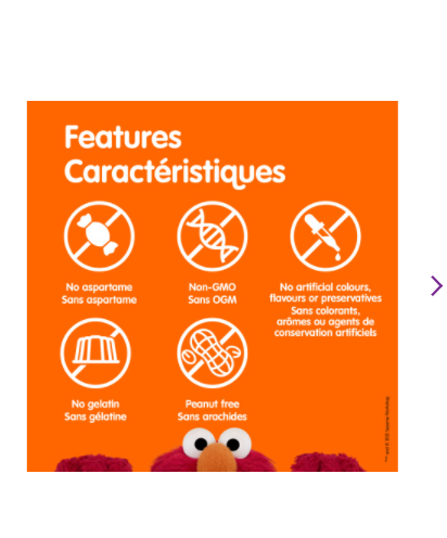 芝麻街 兒童維生素 C 120mg 橙子/桃子/檸檬口味，180 粒軟糖
