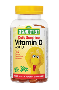 Sesame Street Vitamin D3 600 IU-Mixed berry, Peach and Strawberry, 180 gummies