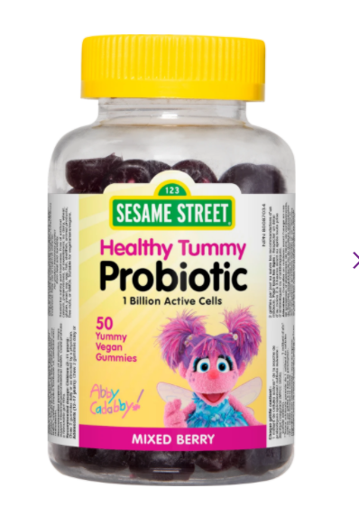 Sesame Street Healthy Tummy 1 Billion Active Cells-Mixed Berry, 50 gummies