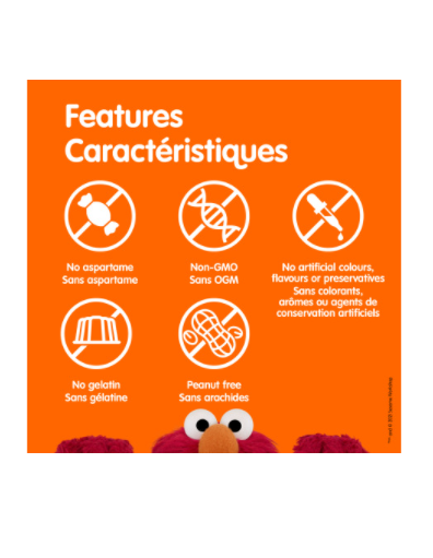 Sesame Street Healthy Tummy 1 Billion Active Cells-Mixed Berry 50 gummies features