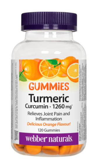 Webber Naturals 抗氧化姜黄素 1260 毫克，橙子口味，120 粒软糖