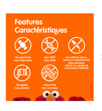 Sesame Street Omega-3 with DHA Lemon 120 gummies features