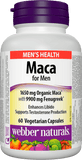 Webber Naturals Maca for Men 1650 mg Organic Maca with 9900 mg Fenugreek