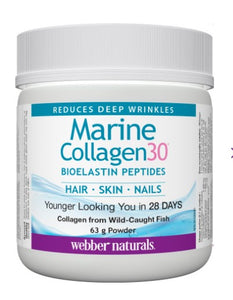 Webber Naturals Marine Collagen30® Bioelastin Peptides 1880 mg collagen/120 mg elastin, 63g