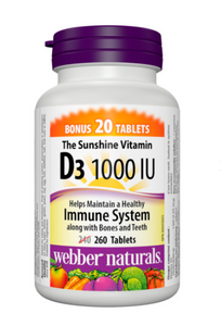 【清倉特價】Webber Naturals D3 1000 IU，260 片，加量超值裝 有效期至2027年10月