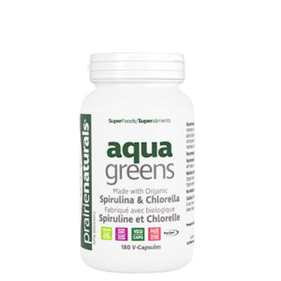 Prairie Naturals Organic Aqua Greens Spirulina & Chlorella, 500 mg, 180 vcaps