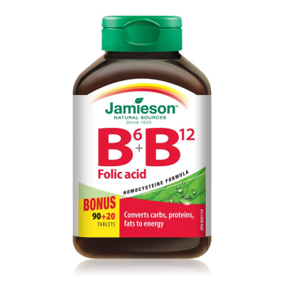 Jamieson B6 + B12 + Folic Acid 90+20 tabs
