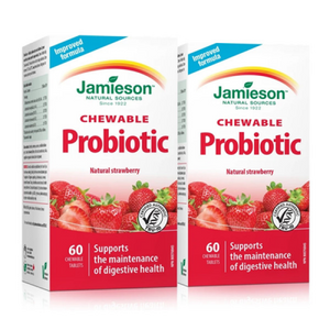  (Promotion Item) 2x Jamieson Chewable Probiotic, Strawberry Yogurt, 60 tabs
