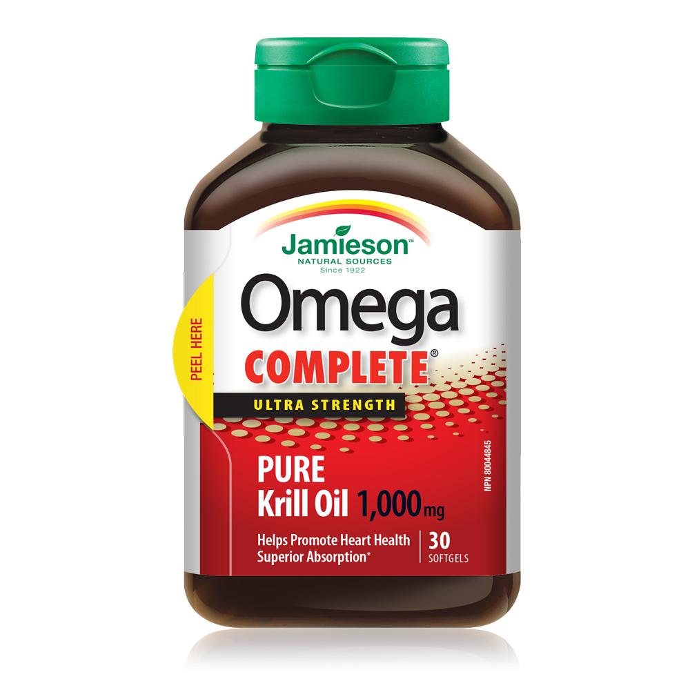 健美生 Jamieson Omega Complete™ Ultra Strength Super Krill 1000 mg, 30 softgels photo of bottle