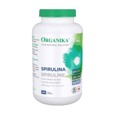 优格康 Organika Spirulina 1000mg, 180 tablets
