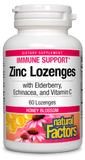 Natural Factors Zinc Lozenges with Elderberry, Echinacea, and Vitamin C , Honey Blossom  , 60 Lozenges