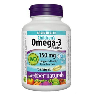 (Promotional Item)  Webber Naturals 20x Omega-3 KIDS, 120 softgels
